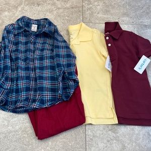 Boys 4T Carter’s 2 Polos 1 Long Sleeve Botton Down and 1 pair of pants